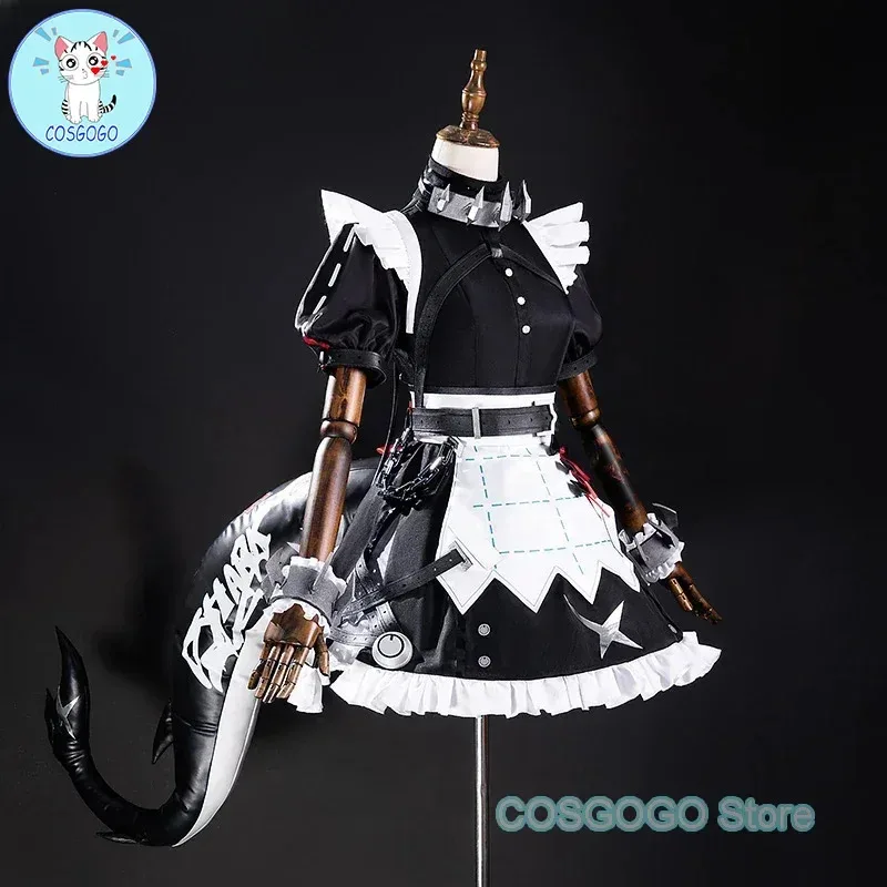 Game Zenless Zone Zero Ellen Joe Victoria Home Economics Maid Attire Cosplay Costume Halloween Outfits Women Anime Clothing Tail