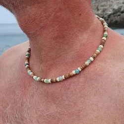 Laut Turquoise Houten Ketting Boho Strand Surfer Verstelbare Kraal Kettingen voor Vrouwen Mannen Zomer Sieraden Geschenken