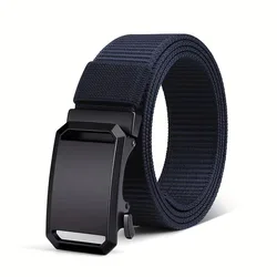 Men's Belt Automatic Metal Buckle Webbing Outdoor Work Tactical Belt Toothless Automatic Buckle Casual Sports Canvas Belts