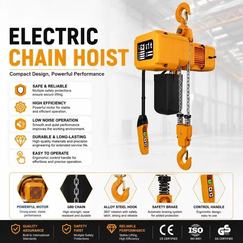 Portable Electric Chain Hoist Small Lifting Capacity Compact Design Lightweight Easy Operation Safe Reliable Industrial Use