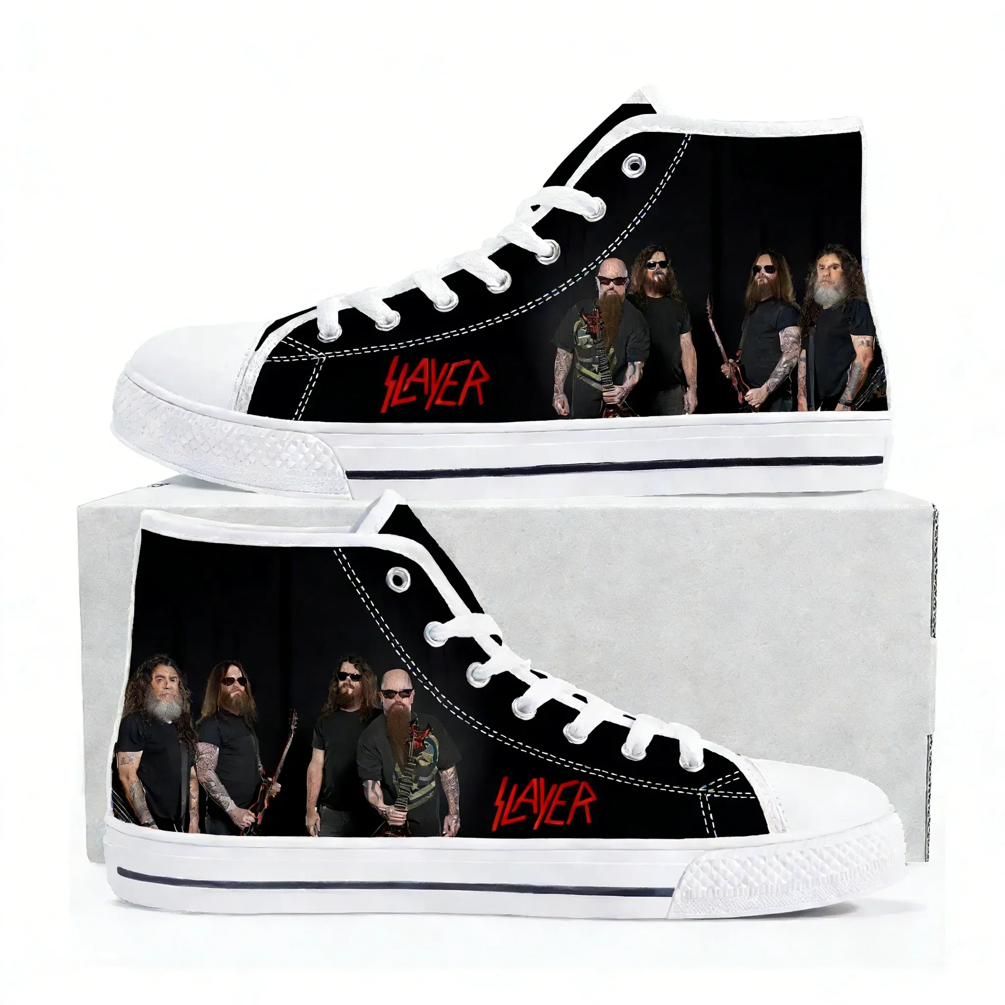 

Slayer High Top High Quality Sneakers Mens Womens Teenager Canvas Sneaker Casual Couple Shoes Fashion Patterns Customized Shoes