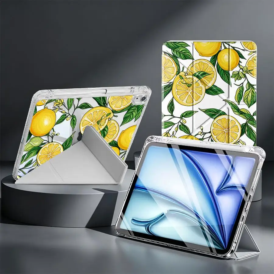 Fruit Lemon Cherry With Pen Slot Cover Tablet Case For iPad 10th Gen Pro 13 2025 2026 Mini 7 6 5 12th Air 8 M2 M3 3 9th 11th view 3