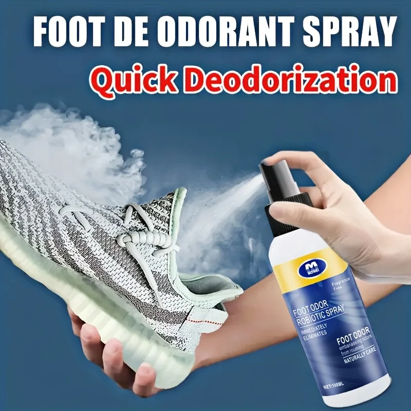 1 botella/caja de spray desodorante para zapatos: spray eliminador de olores con fórmula a base de plantas, mata olores de secado rápido para gimnasio, viajes