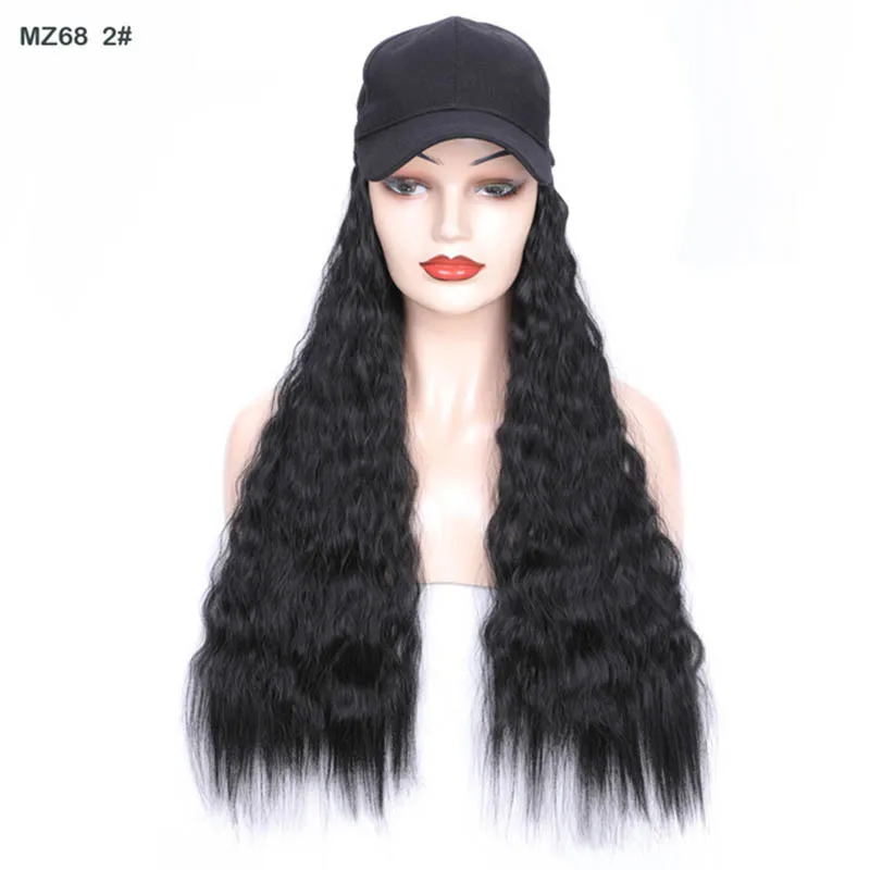 Women's Wavy Curly Baseball Cap Wig for Daily Use