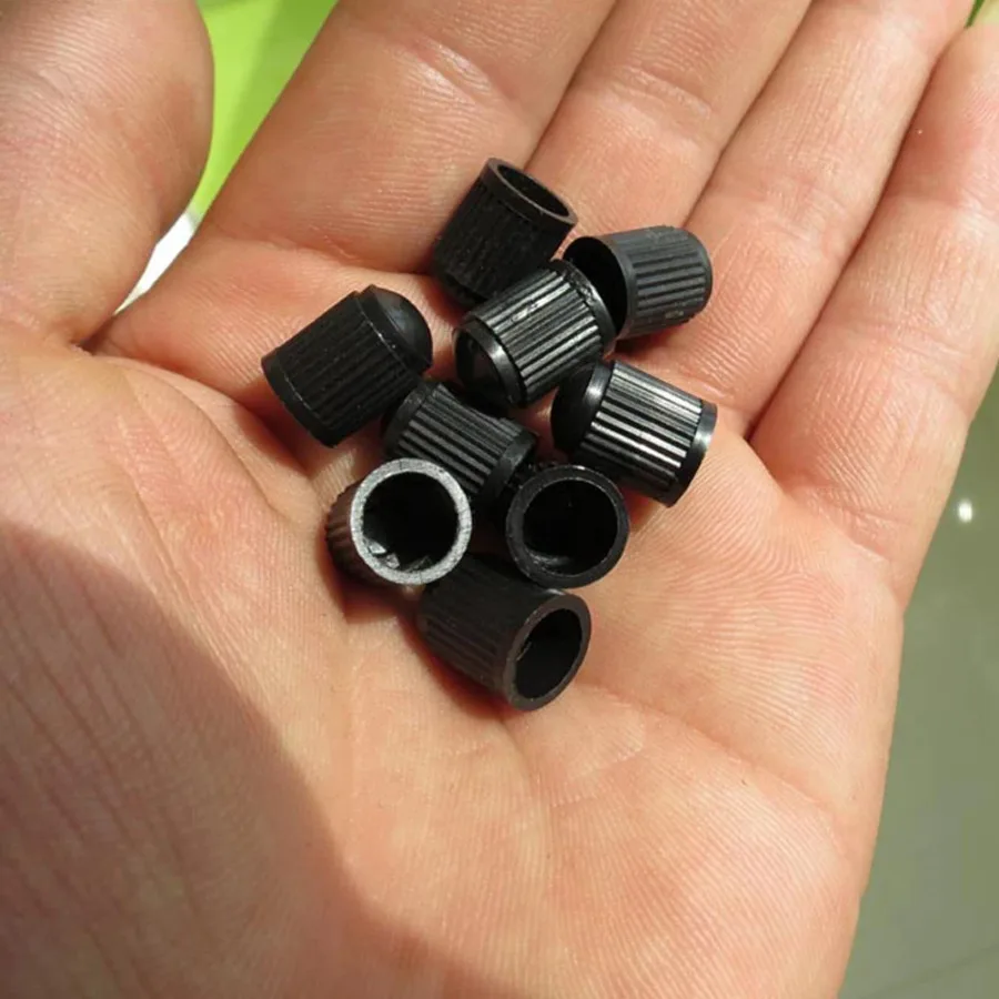 50Pcs Car Wheels Tire Valve Air Dust Cover Black Plastic Valve Stem Caps Wheels Tires Universal Car Auto Exterior Accessories