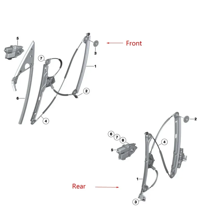 Window Regulator Front/ Rear Left/ Right for BMW 5 F07 535i GT 528i 530i 2010-2017