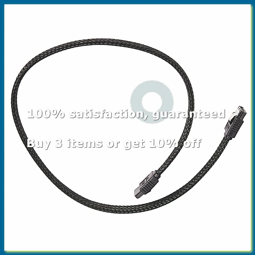 50CM SATA 3.0 III SATA3 7pin Data Cable 6Gb/s SSD Cables HDD Hard Disk Data Cord with Nylon Sleeved Premium Version(Black)