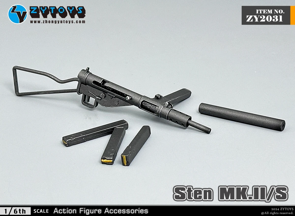 Neue zytoys Maßstab 1: 6 ww2 mk. ii (s) sten Modell waffe 12cm zy2031 für 12 Zoll Action figur Armee Militär kollektion auf Lager