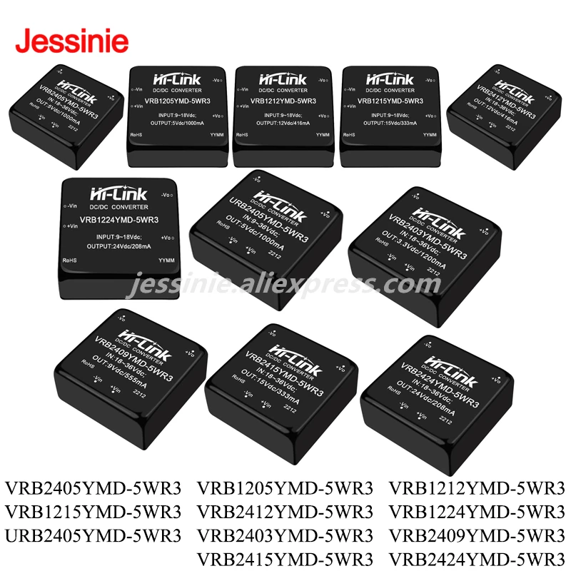 Moduł zasilacza izolowanego DC-DC 5W 12V 24V 5D2405/5D1205/5D1212/5D1215/5D2412 VRB2403/2409/2415/2424YMD-5WR3