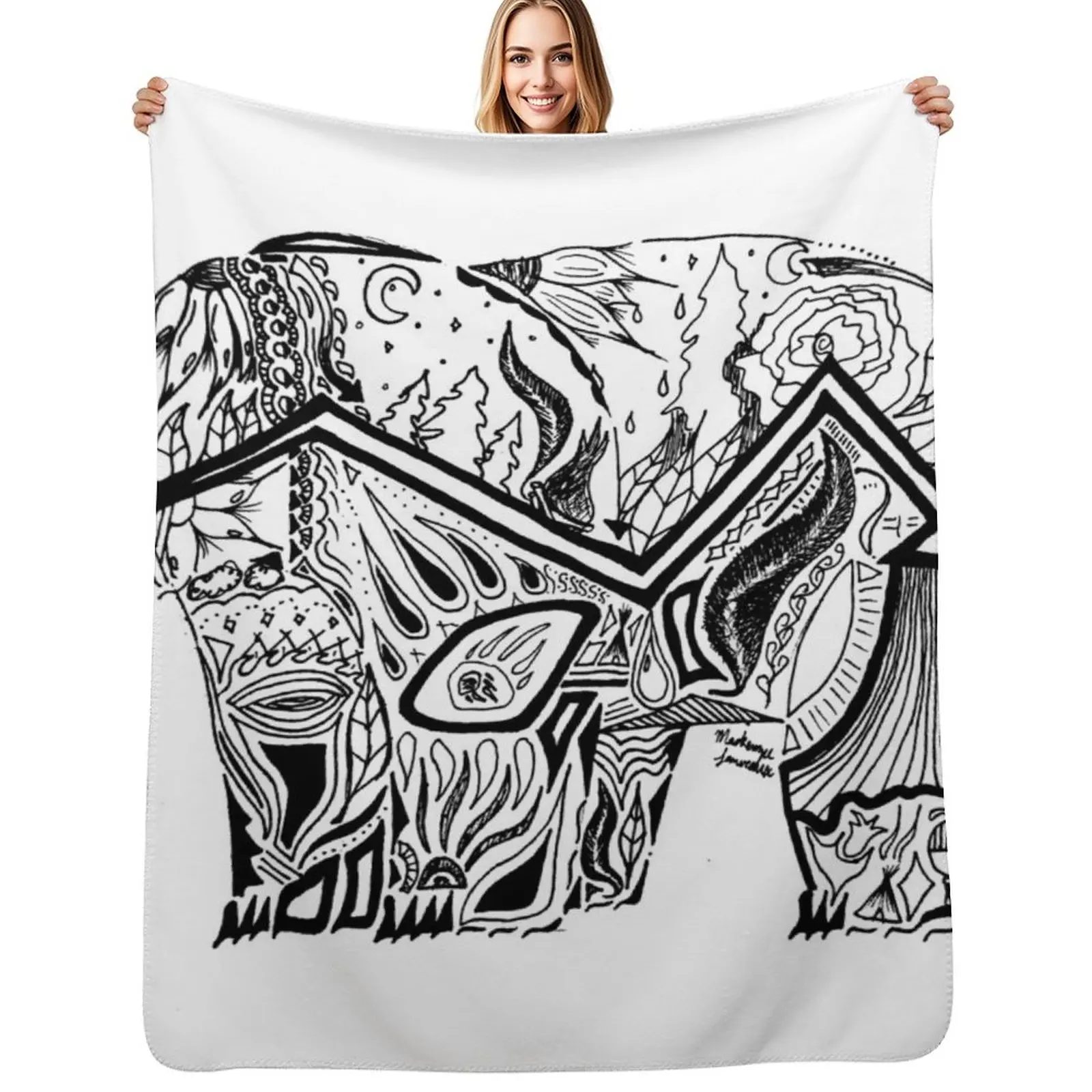 Bear - Canadian Ojibwe Artist Throw Blanket Picnic heavy to sleep Hairy warm winter Thermals For Travel Hairys Blankets