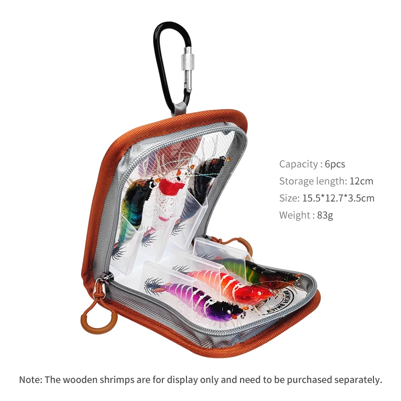 New Transparent Squid Jig Lure Hook Storage Case Wooden Shrimp Octopus Egi Plastic Protective Cover Waterproof Fish Tackle Bag view 3