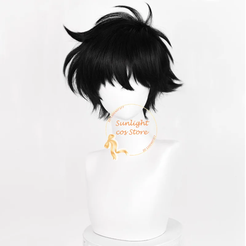 Kaito Kuroba Wig 28cm Short Black Hair Kaito Kuroba Cosplay Anime Cosplay Wig Heat Resiatant Synthetic Hair Halloween + Wig Cap