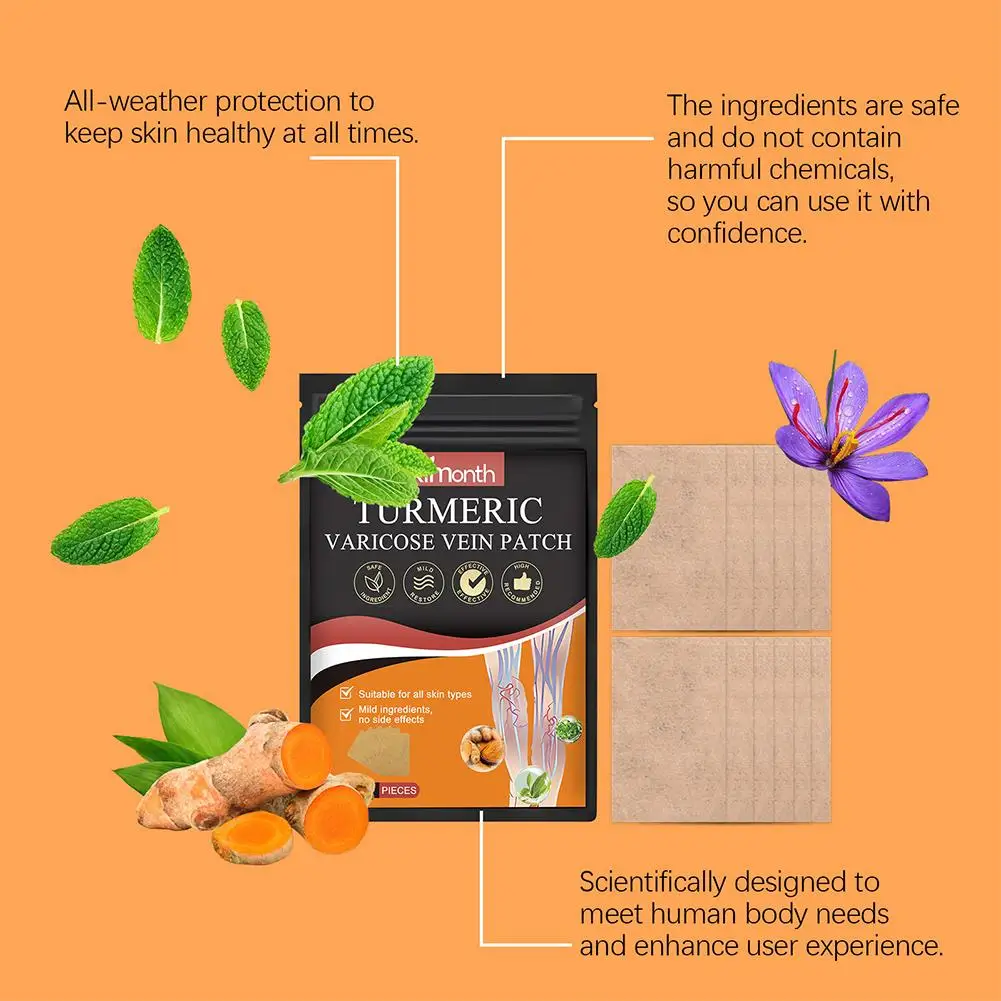 12pcs Varicose Vein Health Patch Relieves Leg Discomfort Relieves Muscle Pain And Swelling Continuously Using Leg Care Products