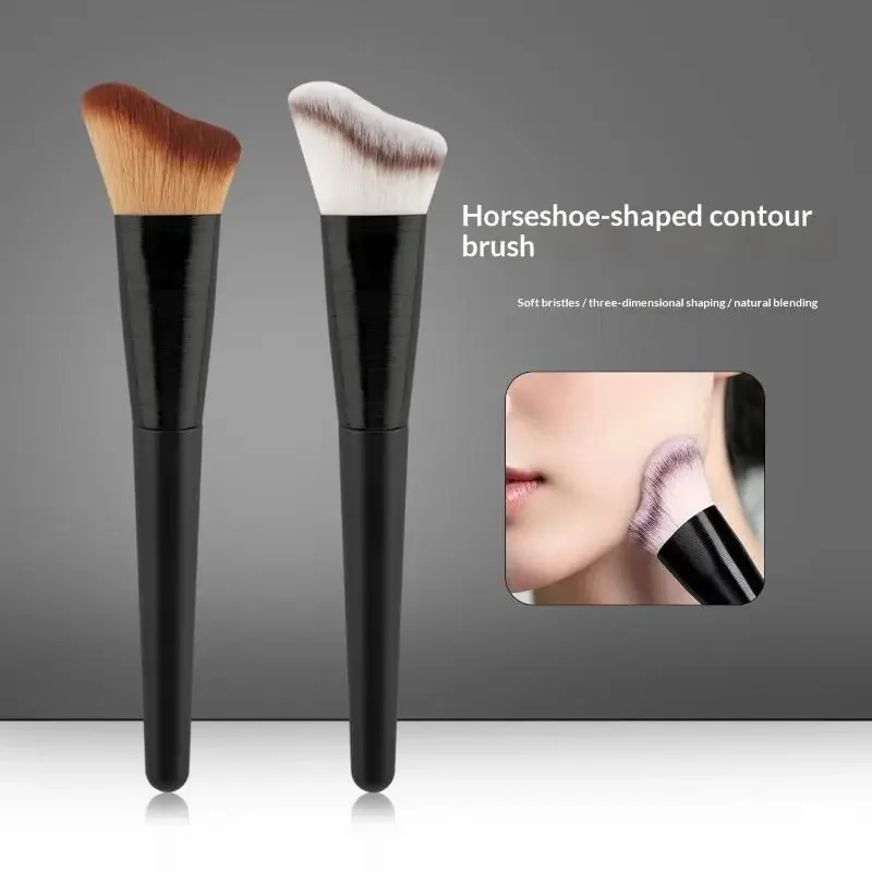 Wavy Contour Brush Foundation Brush Angled Side Face Shadow Brush Sickle Shape Makeup Tool