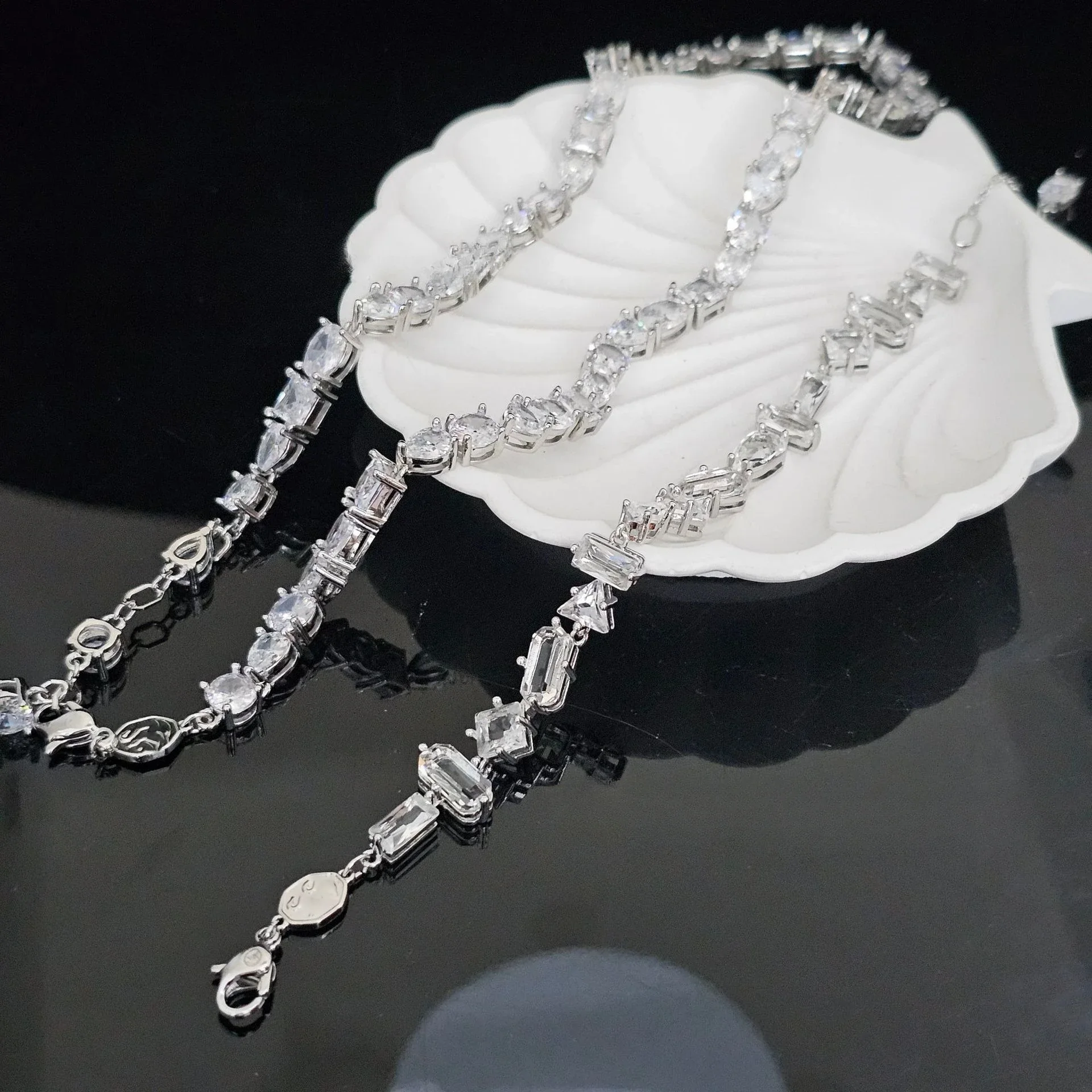 

YEEVAA белый кристалл капля геометрическое ожерелье браслет обручальные свадебные украшения для женщин свадебный подарок