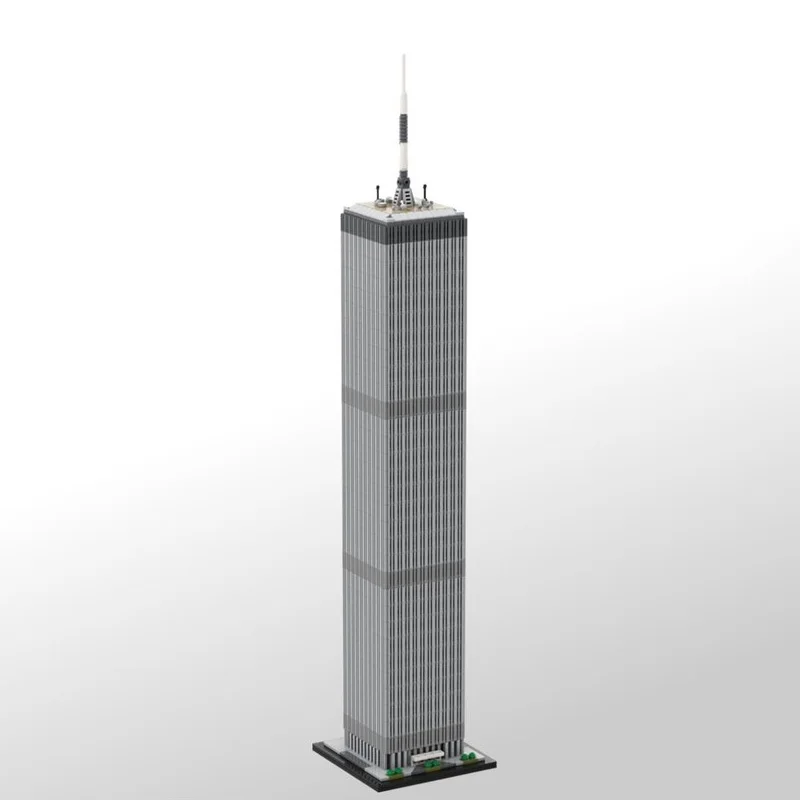 Custom MOC building Blocks World Trade Center (North Tower) 1:800 scale model 2847pcs Creative holiday gift Skyscraper series