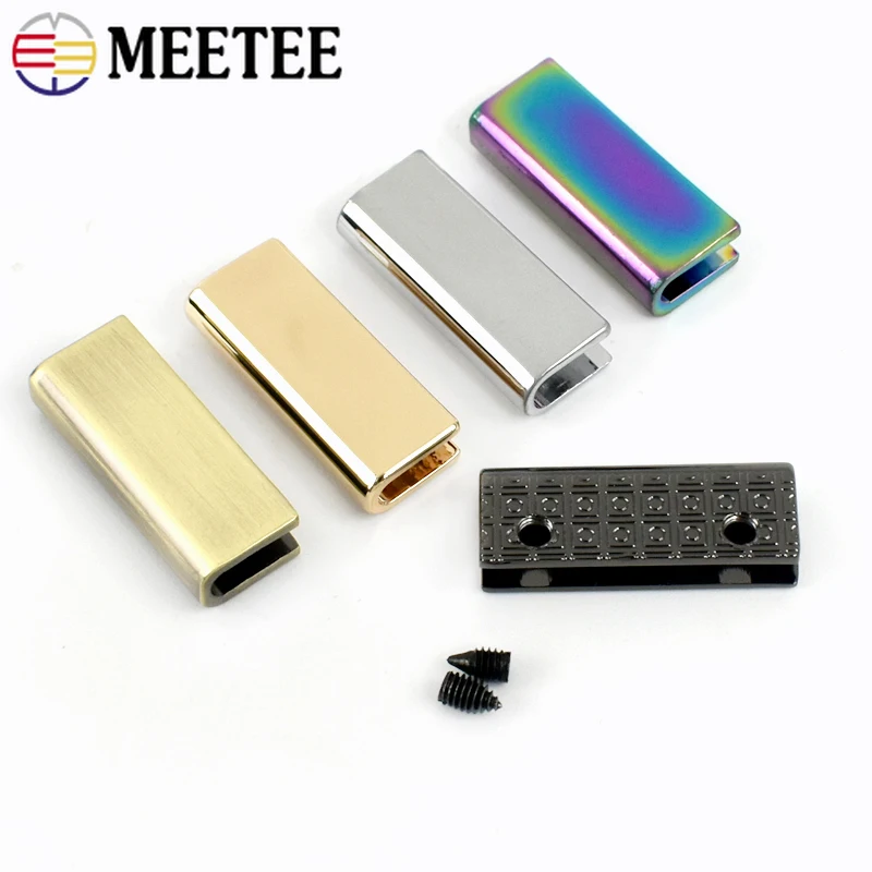 5/10/20Pcs 25mm Metal Edge Clip Bag Corner Protect Buckles Webbing Belt End Tail Stopper Button With Screws DIY Accessories