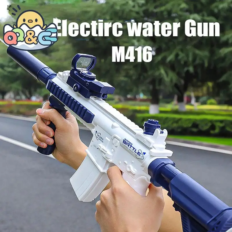 

M416 Electric Water Gun pistol 10M Long Range Portable Guns Children Summer Beach Outdoor Fight shooting Toys for Boys Kid Games