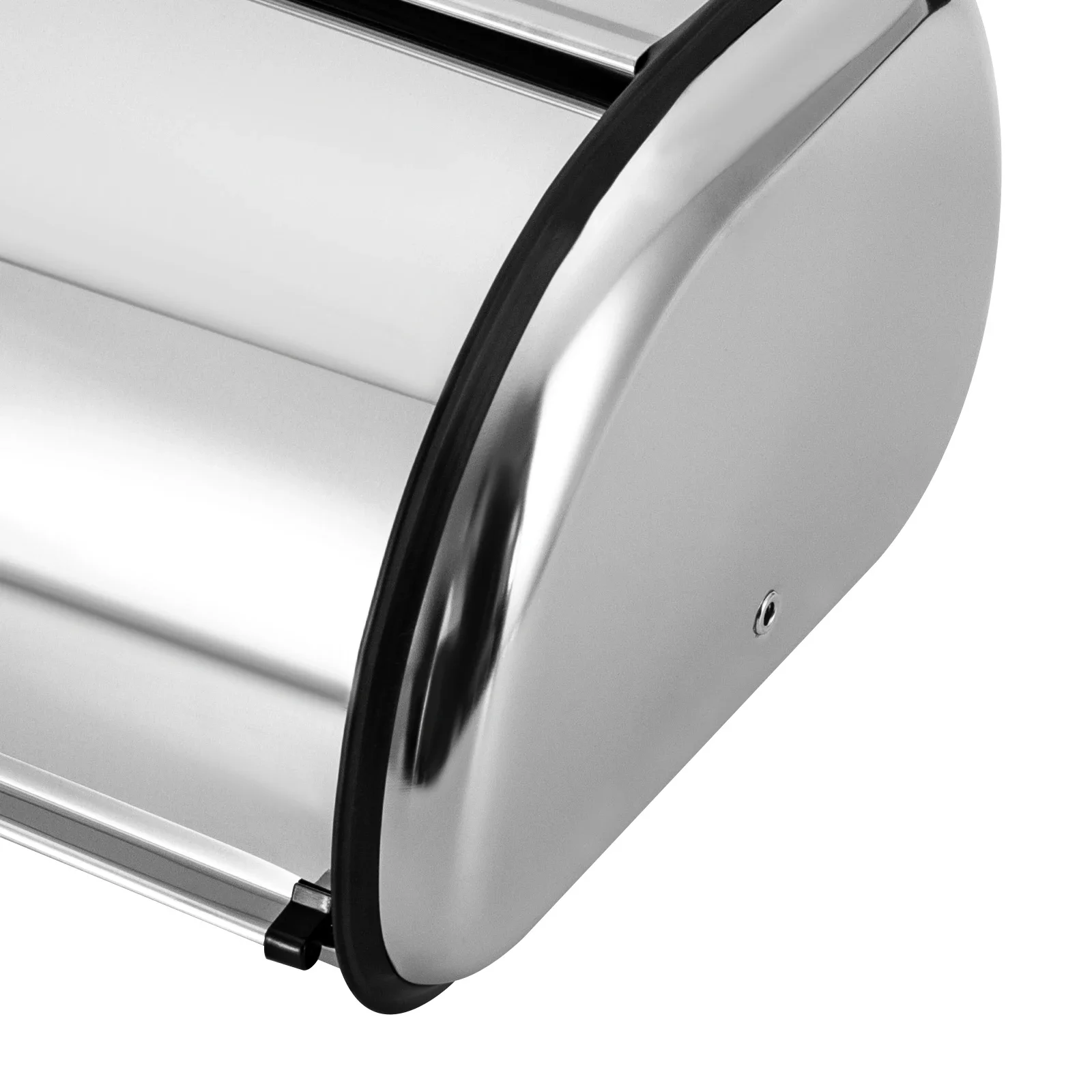Edelstahl-Brotkasten Bäckerei-Vitrine Brotaufbewahrungsbehälter mit Sichtfenster Rolltop-Deckel 5L Fassungsvermögen für die Küche – Detail 8