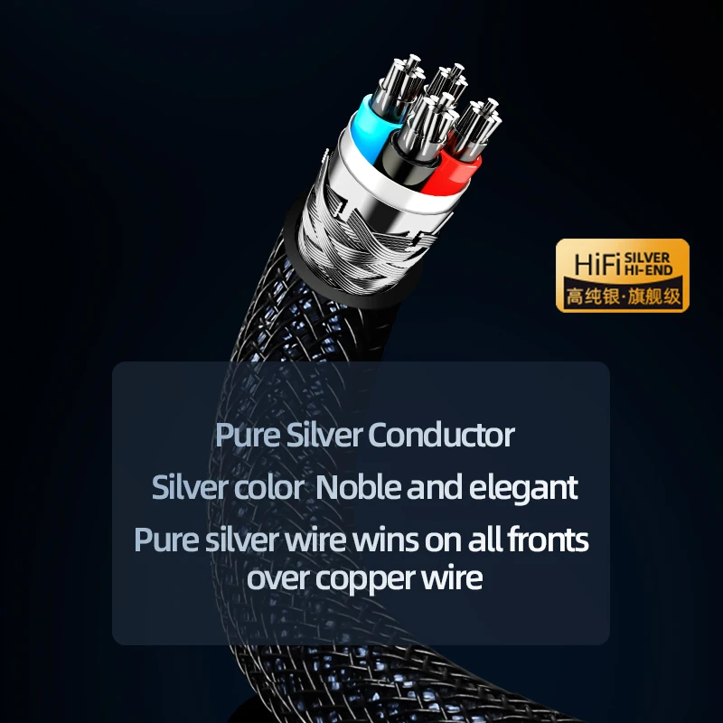 HiFi USB 2.0 Type A to B Audio Cable High Quality Pure Silver USB Cable for DAC Sound Card Amplifier