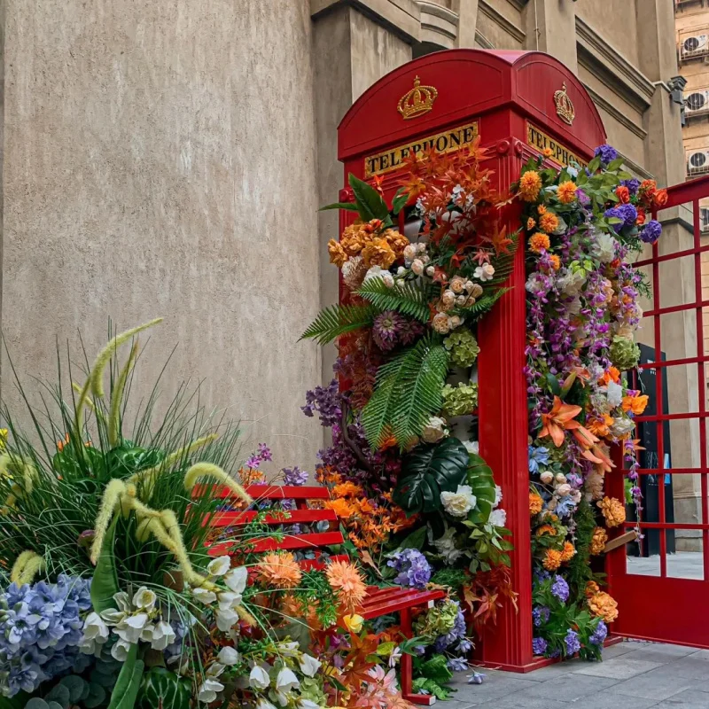 

Красная телефонная будка в лондонском стиле для свадебного декора, украшение из металла для отелей и торговых центров, красная телефонная будка.