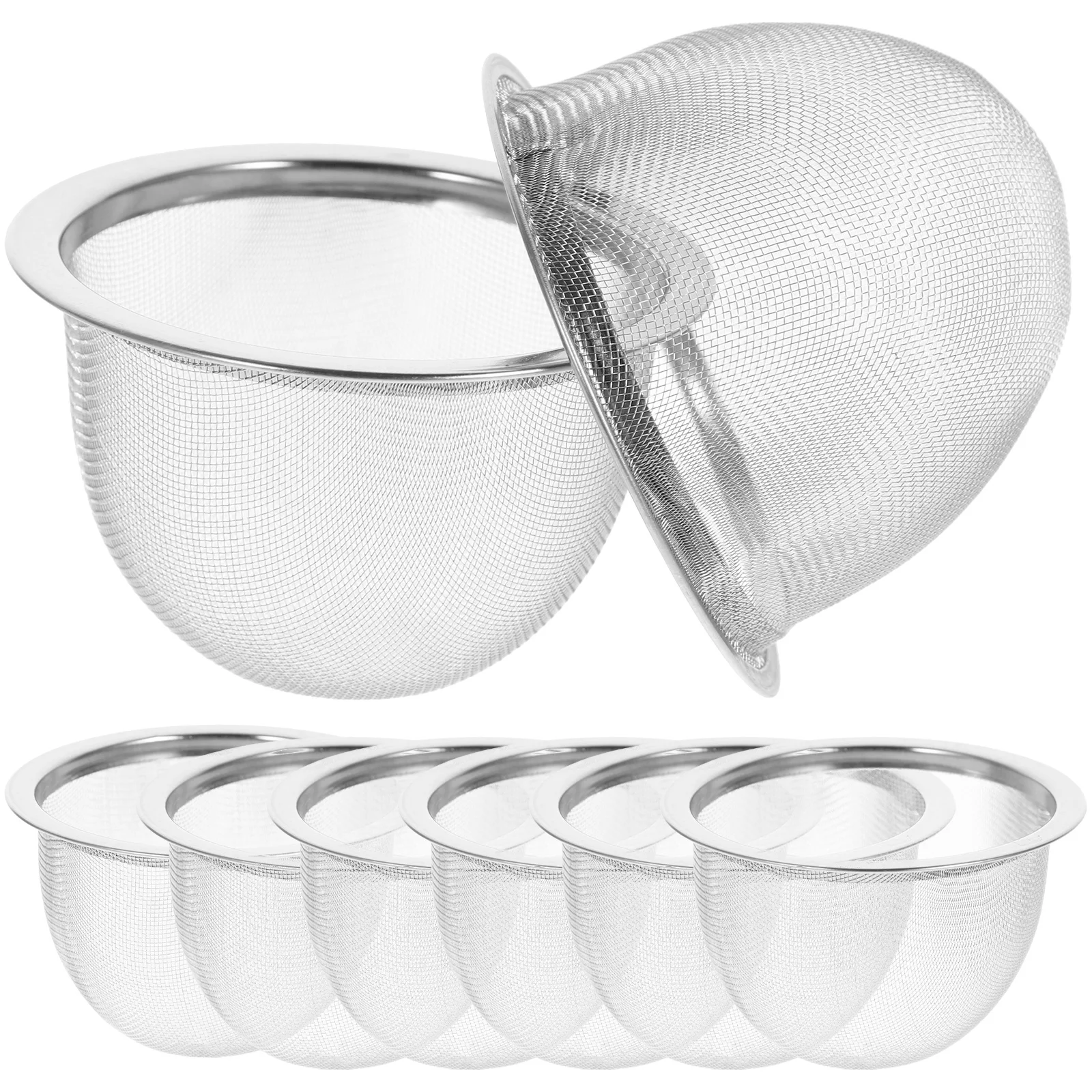 

8Pcs Stainless Steel Tea Filter Metal Infuser Sturdy Strainer for Loose Leaf Herbs Diameter 6.5cm X Height 5Cm Fine Mesh