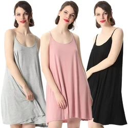 Fdfklak  2XL-7XL Plus Size Nightgown For Women Sleepwear Summer Loose Sling Sexy Nightwear Nighty For Ladies Sleeping Dress