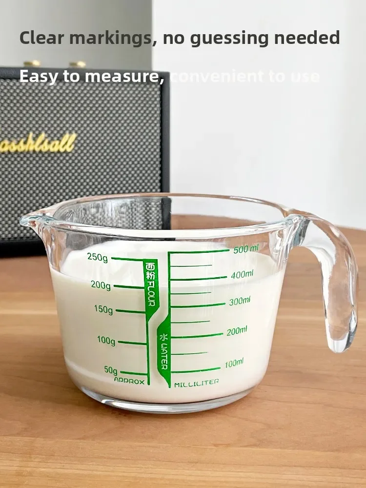 New Large Capaci Glass Measuring Cup with Sc for Baking Food ade Home Use High Temperature Resistant Egg Beating Flour...