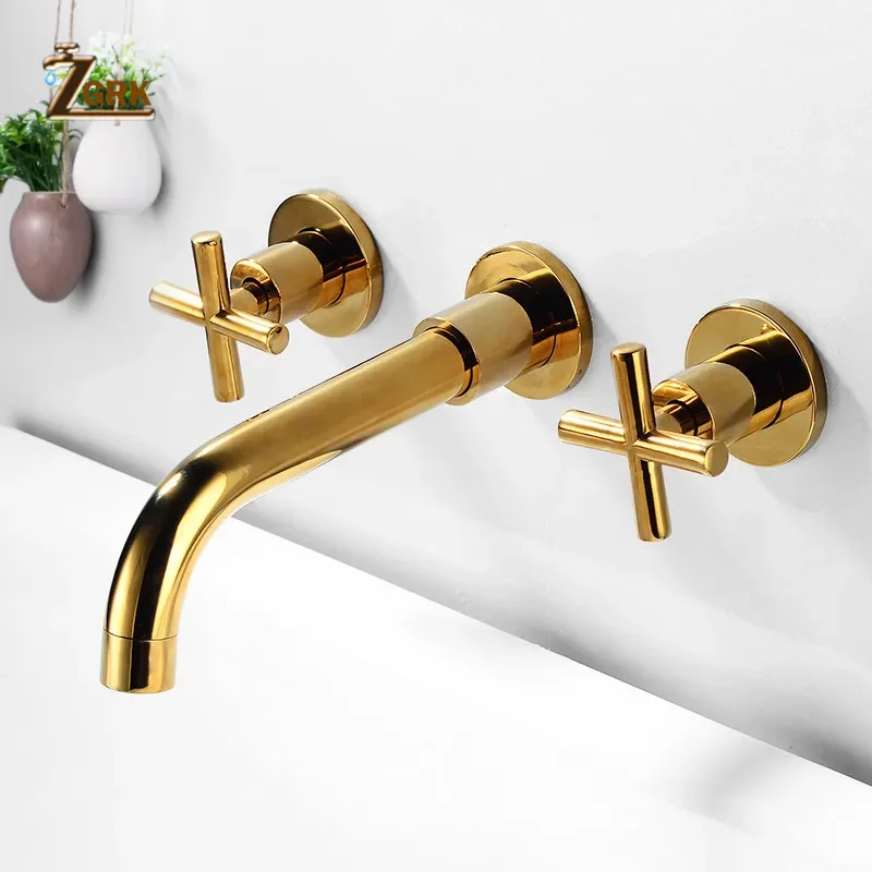 Bad Wastafel Mengkraan Chroom Antiek Messing Badkamer Wastafel Mengkraan Kraan Wandmontage 3 Pcs Zwart Kraan Dual Handle sink Tap