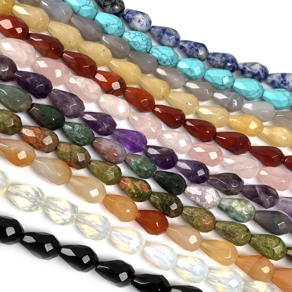 

Natural Stone Beading Water Drop Shape Gemstone Isolated Loose Beaded for Jewelry Making DIY Bracelet Necklace Accessories Gifts