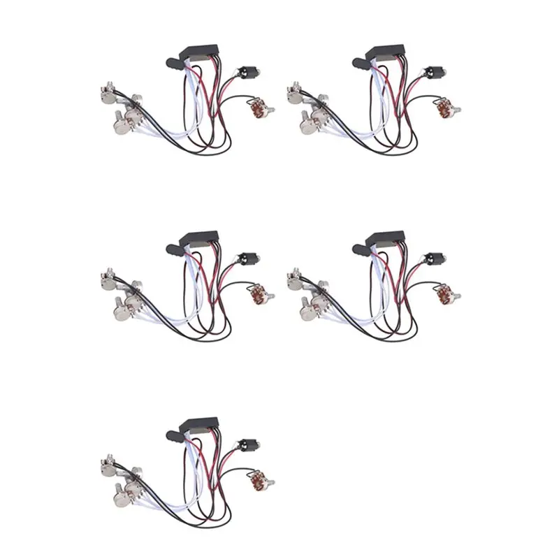 

【STOCK】5X Preamp 3 Band Equalizer EQ Harness Guitar Bass Tone Control System For Active Pickup