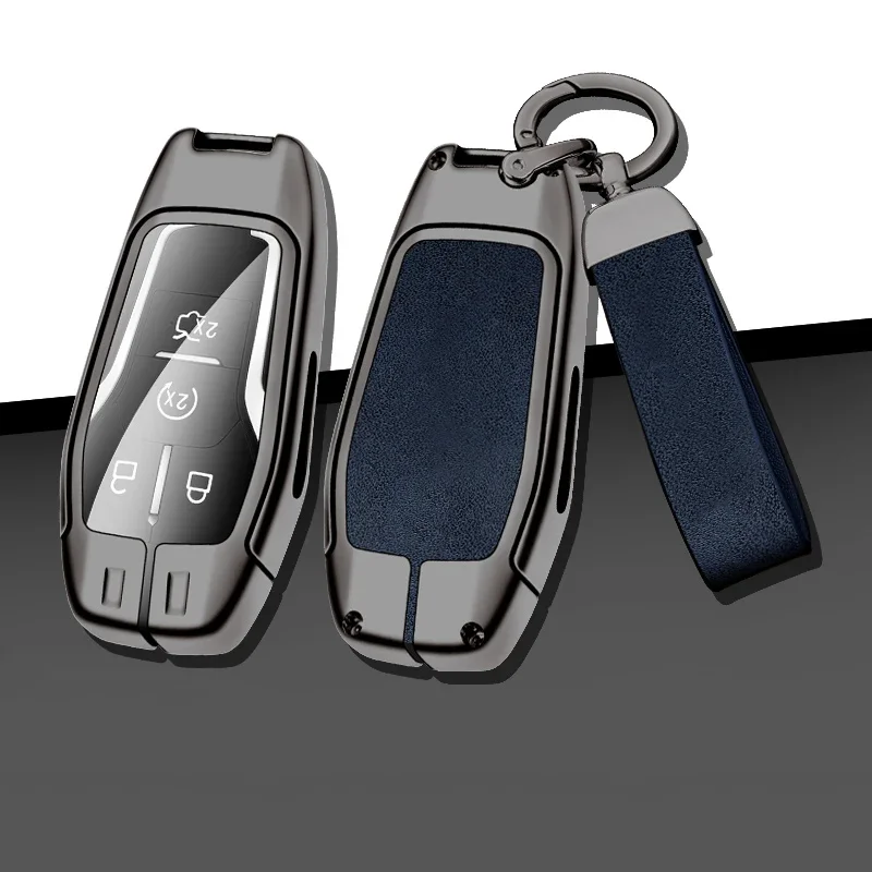 Ford Car Metal Key Case Cover For Ford Fusion Explorer Mustang Edge F-150 Mondeo For Lincoln MKZ MKC MKX key chain Accessores