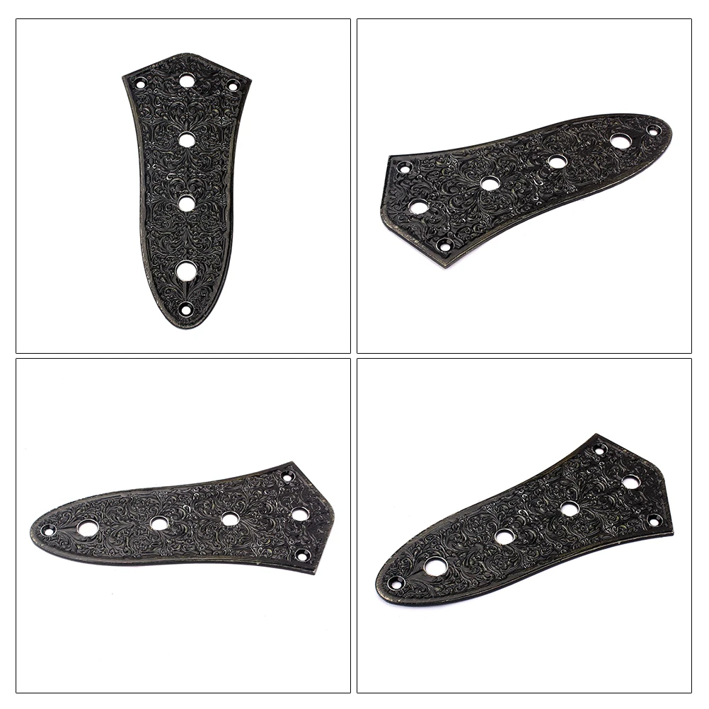 

Zinc Alloy Control Plate For Electric Bass Guitar Replacement Chrome Vintage 4 Hole Fits Models Black