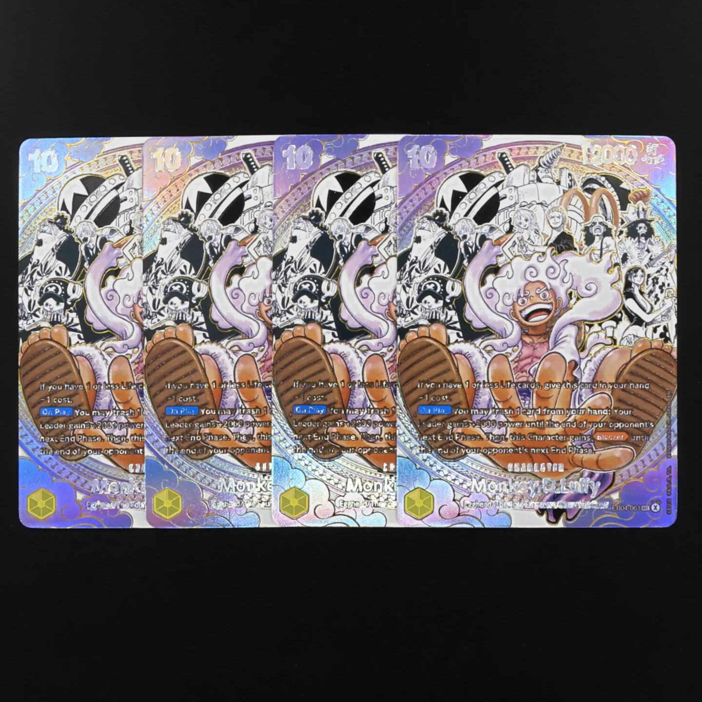 EB04-061 Super SEC Luffy One Piece TCG OPCG Englische Manga-Karte 10 Kosteneinheiten OP17 Luffy Strukturierte Folienkarte mit Heißprägeverfahren