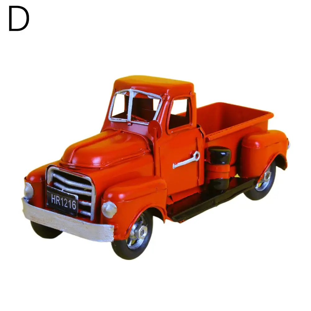 Vintage Lkw Dekor Pickup Modell Zinn Auto Desktop Dekoration Spielzeug Geschenk Mini Ornamente Kinder Weihnachten C7d7