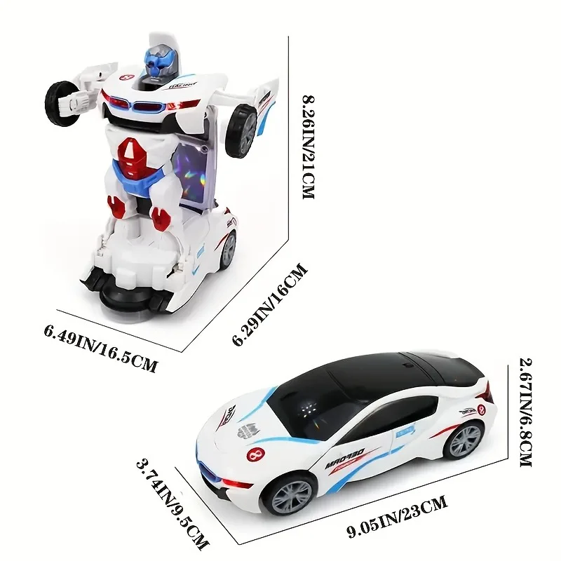 Transformujący robot policyjny z pilotem, wielokolorowym światłem i muzyką dla dzieci - zabawna i interaktywna zabawa