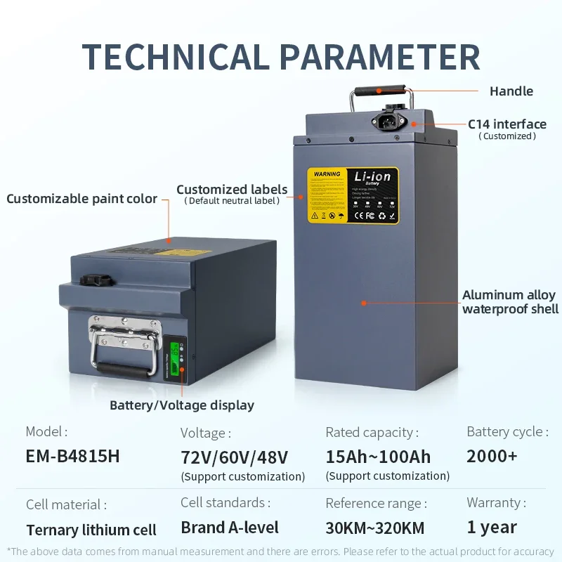 72v 100ah Golf Car Battery Power Battery Ebike Kit 3000w 72v Battery High Performance Energy Sources Of Electric Vehicles