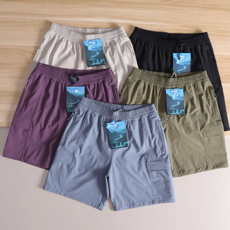 

Men's Summer Lightweight Breathable Elastic Outdoor Hiking Pants Qui Dry Workwear orts Sport Casual Five-Quarter Length