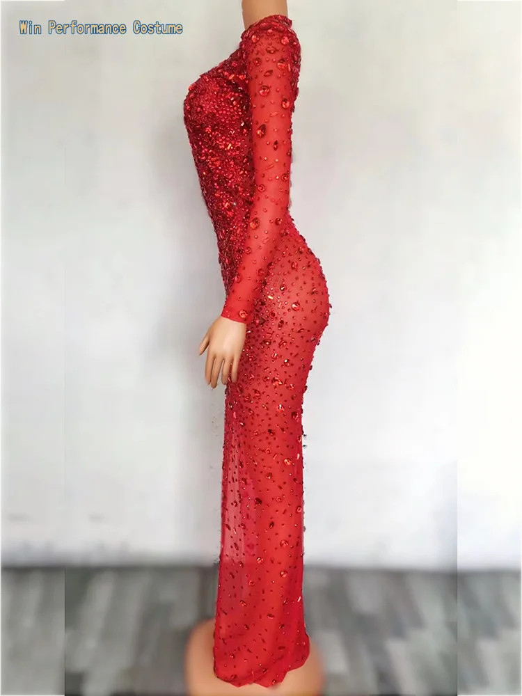 Disfraz de diamantes de imitación para mujer y niña, vestido de baile latino, competición profesional femenina, falda Sexy con flecos rojos y espalda descubierta