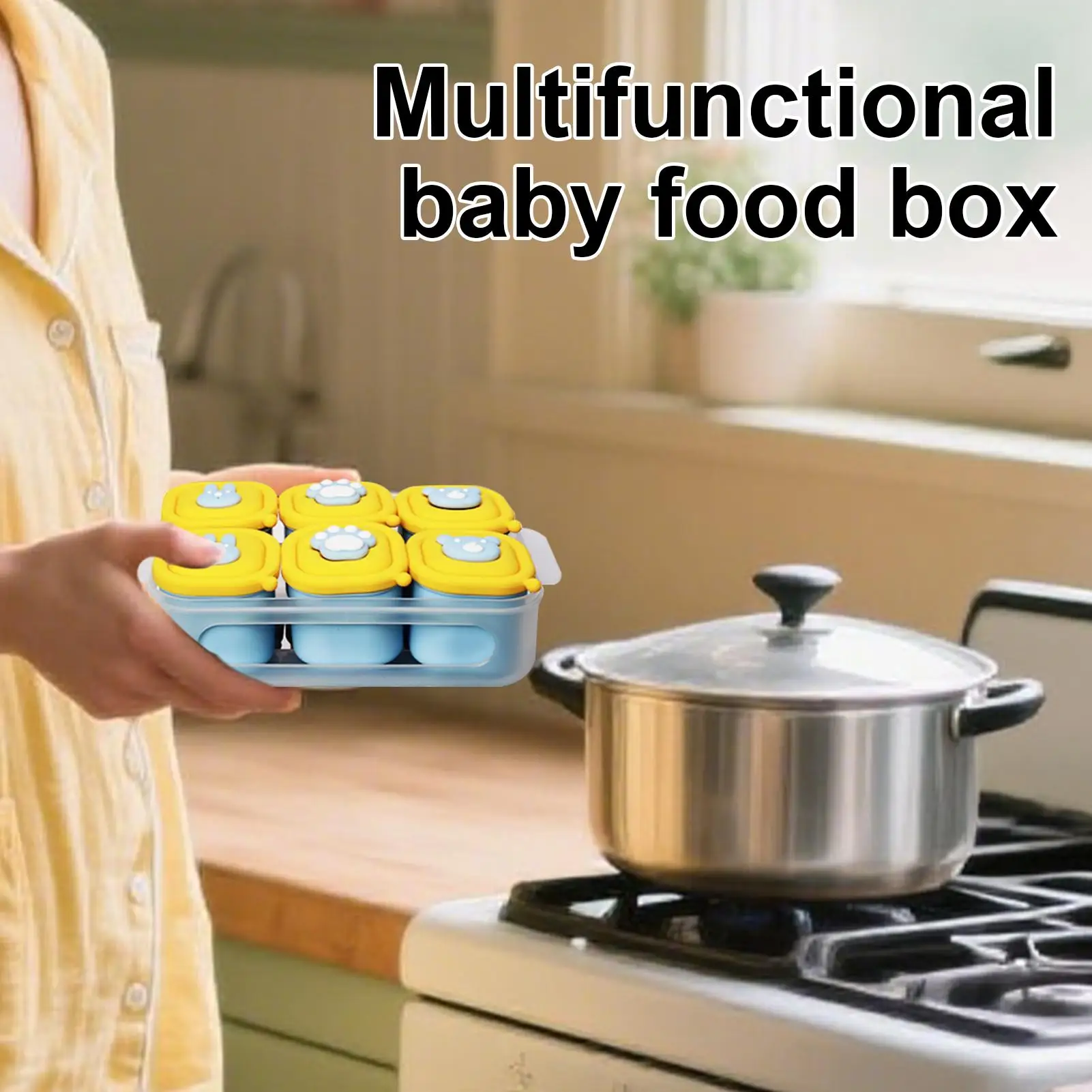 Baby Food Freezer Tray 6 Cavity Silicone Baby Food Storage Mold Anti-Slip Textures Breastmilk Organizer Container For Businesses