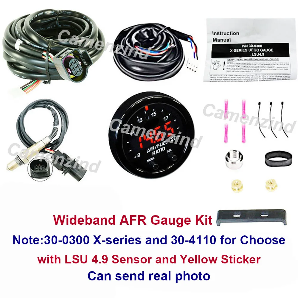 Kit de Medidor de Relação Ar/Combustível Wideband X-series AFR O2 UEGO 30-4110 30-0300 2 1/16", 30-4100 LSU 4.9 0258017025 17025