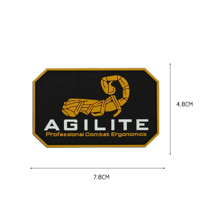 Scorpion AGILITE Luminous Light PVC Patches Tactical Morale Badge Armband Hook&Loop Patch for Backpack Hats Appliques Stickers