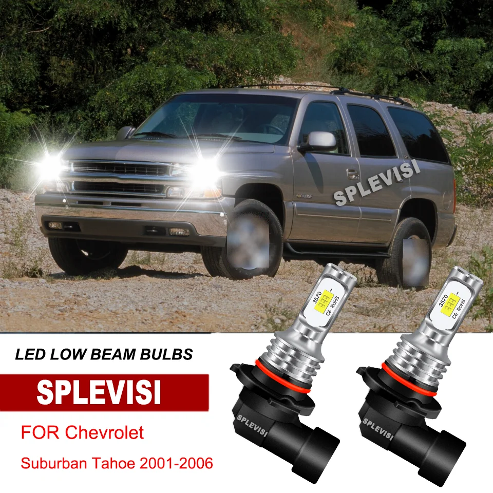 

2x 9006 HB4 LED Headlights Low Beam Bulbs IP67 White For Chevrolet Suburban Tahoe 2001-2006 Colorado 2009-2012 Blazer 1992-2005