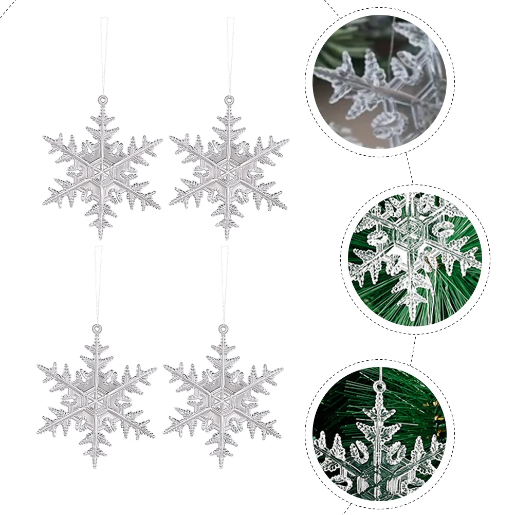 

12 Pcs Decorations Snowflake Pendant Christmas Hanging Snowflakes Ornament Acrylic Clear Ornaments