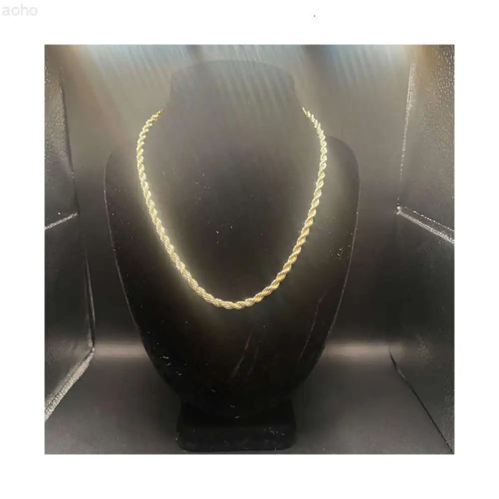 18k Solid Yellow Gold Plated Rope Chain- Necklace- 5mm- Stainless Steel-gold Filled -rope Chain -jewelry -perfect Gift Forhim