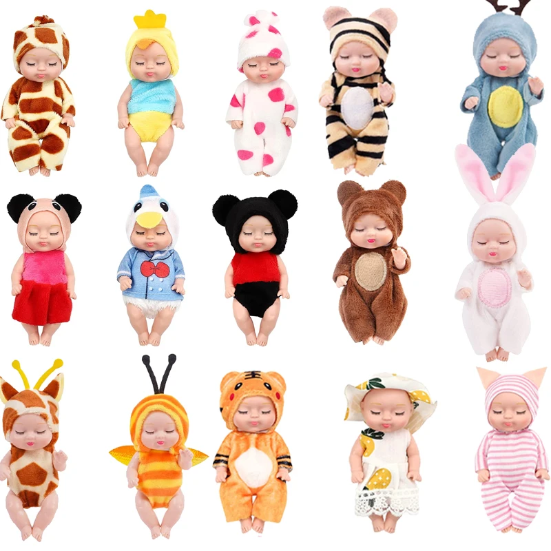 Lifelike Mini Reborn Baby Doll para crianças, boneca realista Bunny, roupas de animais fofos, brinquedos para crianças, presente de aniversário para