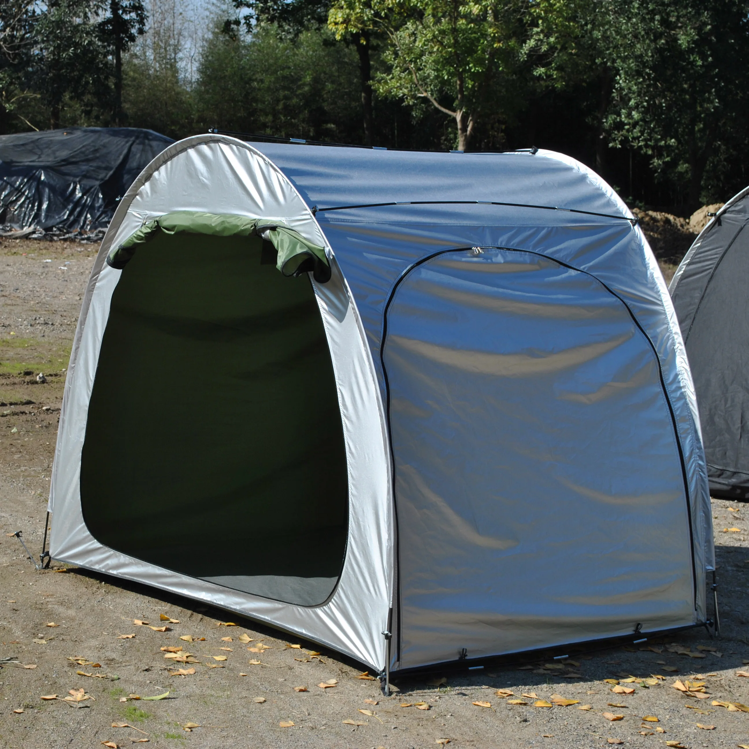 

Sunscreen, waterproof, double layered, double doors can accommodate 4 bicycles, motorcycles tents,storage tents,camping supplies