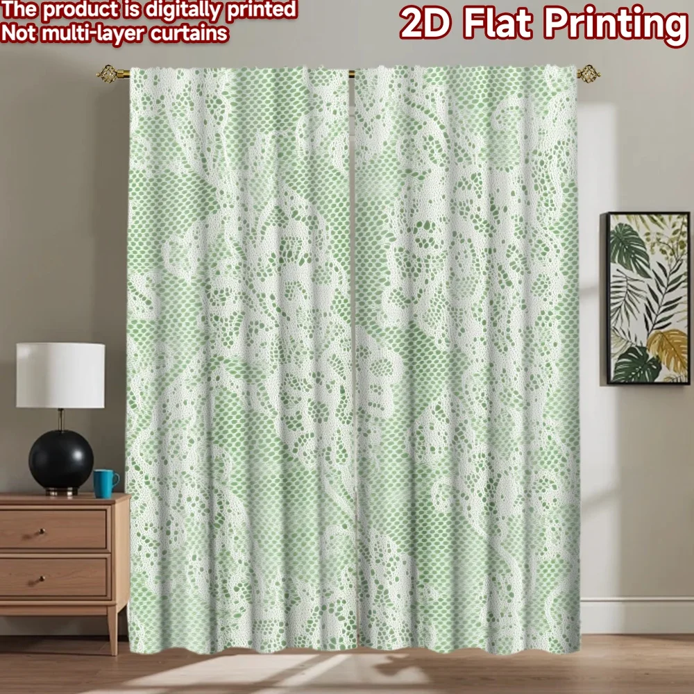 

1pc 2D flat Photography Backdrop Scene Backdrop Floral Lace on Green 100% Polyester Festive Holiday Use for Suitable for outdoor