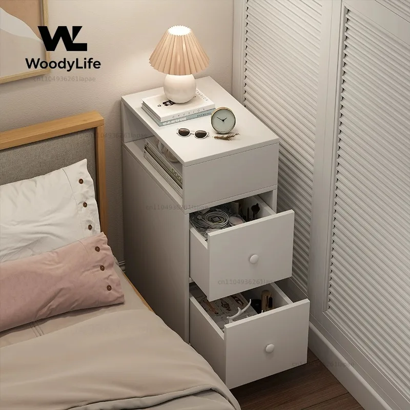Bedside table Bedroom simple modern ultra-narrow simple crevice storage cabinetBedside table Household bedside shelf sidecabinet