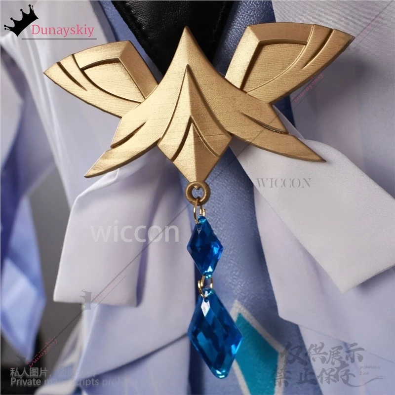 Anime Game Genshin Impact Cosplay Skirk Costume Sexy Halterneck Skirt With Irregular Trailing Violet-blue Lolita Wigs Customized
